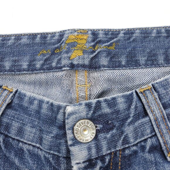 7 For All Mankind A pocket Medium Wash Button Zip Jeans Womens Size 29 Blue - Picture 6 of 9